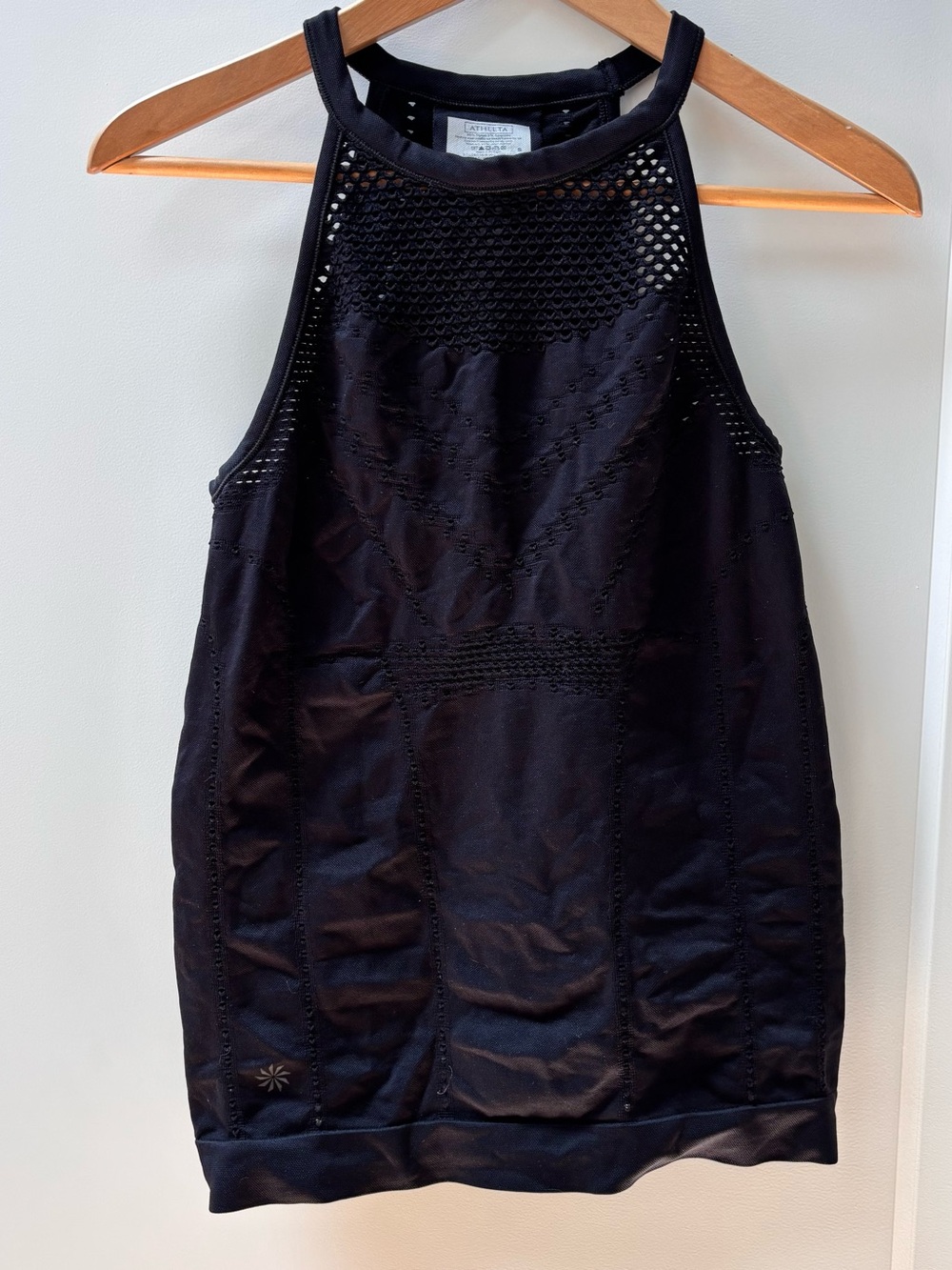 Athleta Black Eyelet Halter Tank Top
